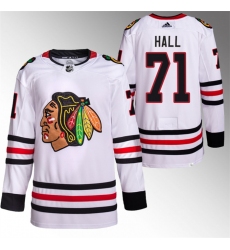 Men Chicago Blackhawks 71 Taylor Hall White Stitched Hockey Jersey