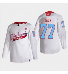 Men Chicago Blackhawks 77 Kirby Dach 2022 Community Night White Stitched jersey