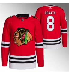 Men Chicago Blackhawks 8 Ryan Donato Red Stitched Hockey Jersey