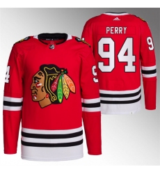 Men Chicago Blackhawks 94 Corey Perry Red Stitched Hockey Jersey