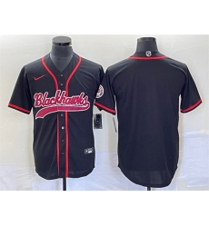 Men Chicago Blackhawks Blank Black Cool Base Stitched Baseball Jersey