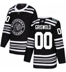 Mens Adidas Chicago Blackhawks 00 Clark Griswold Authentic Black 2019 Winter Classic NHL Jersey 