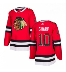 Mens Adidas Chicago Blackhawks 10 Patrick Sharp Authentic Red Drift Fashion NHL Jersey 