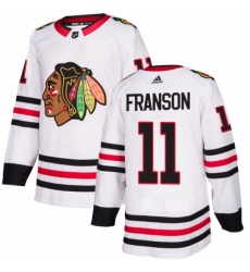Mens Adidas Chicago Blackhawks 11 Cody Franson Authentic White Away NHL Jersey 
