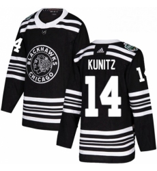 Mens Adidas Chicago Blackhawks 14 Chris Kunitz Authentic Black 2019 Winter Classic NHL Jerse