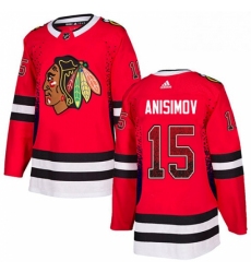 Mens Adidas Chicago Blackhawks 15 Artem Anisimov Authentic Red Drift Fashion NHL Jersey 