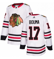 Mens Adidas Chicago Blackhawks 17 Lance Bouma Authentic White Away NHL Jersey 