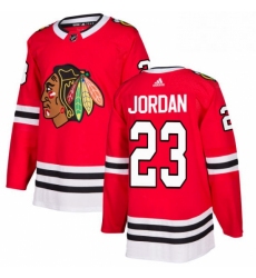 Mens Adidas Chicago Blackhawks 23 Michael Jordan Authentic Red Home NHL Jersey 