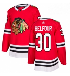 Mens Adidas Chicago Blackhawks 30 ED Belfour Premier Red Home NHL Jersey 