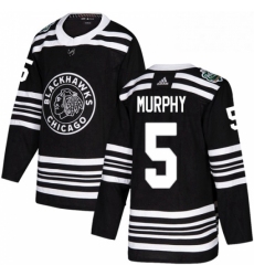 Mens Adidas Chicago Blackhawks 5 Connor Murphy Authentic Black 2019 Winter Classic NHL Jersey 