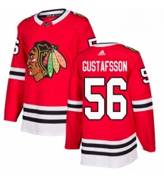 Mens Adidas Chicago Blackhawks 56 Erik Gustafsson Authentic Red Home NHL Jersey 