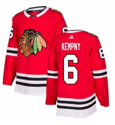 Mens Adidas Chicago Blackhawks 6 Michal Kempny Authentic Red Home NHL Jersey 