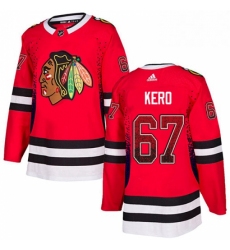 Mens Adidas Chicago Blackhawks 67 Tanner Kero Authentic Red Drift Fashion NHL Jersey 