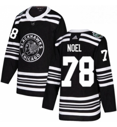 Mens Adidas Chicago Blackhawks 78 Nathan Noel Authentic Black 2019 Winter Classic NHL Jersey 