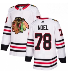 Mens Adidas Chicago Blackhawks 78 Nathan Noel Authentic White Away NHL Jersey 