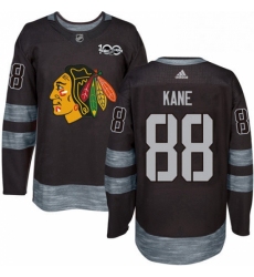 Mens Adidas Chicago Blackhawks 88 Patrick Kane Authentic Black 1917 2017 100th Anniversary NHL Jersey 