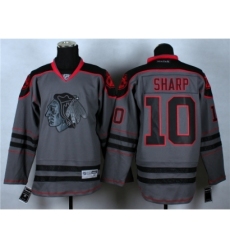 NHL Chicago Blackhawks #10 Patrick Sharp Cross Check Fashion Stitched NHL Grey jerseys
