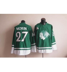 NHL Jerseys Chicago Blackhawks #27 Jeremy Morin green St Patty's Day Hockey Jersey