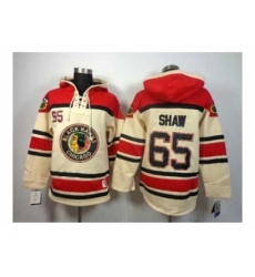 NHL Jerseys Chicago Blackhawks #65 Shaw cream-red[pullover hooded sweatshirt]