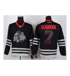 NHL Jerseys Chicago Blackhawks #7 Seabrook black ice[the skeleton head]