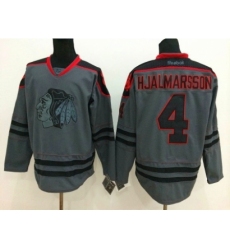 NHL chicago blackhawks #4 Nikals Hjalmarsson Charcoal Cross Check Jerseys