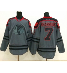 NHL chicago blackhawks #7 Brent Seabrook Charcoal Cross Check Jerseys