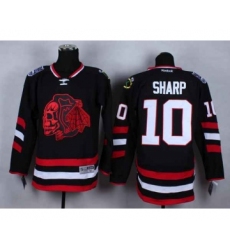 nhl jerseys chicago blackhawks #10 sharp black[2014 new stadium][the skeleton head]