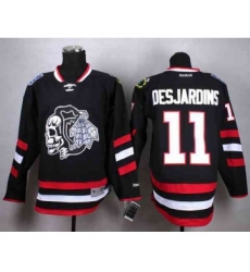 nhl jerseys chicago blackhawks #11 desjardins black-1[2014 Stadium Series][the skeleton head][desjardins]