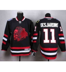 nhl jerseys chicago blackhawks #11 desjardins black[2014 Stadium Series][the skeleton head][desjardins]