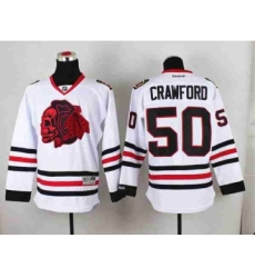 nhl jerseys chicago blackhawks #50 crawford white[the skeleton head]