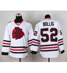 nhl jerseys chicago blackhawks #52 bollig white[the skeleton head]