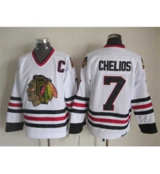 nhl jerseys chicago blackhawks 7 chelios white[patch C][chelios]