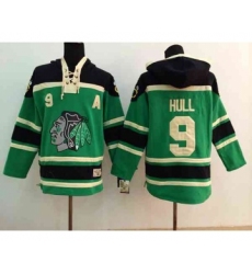 nhl jerseys chicago blackhawks #9 hull green[pullover hooded sweatshirt][patch A]