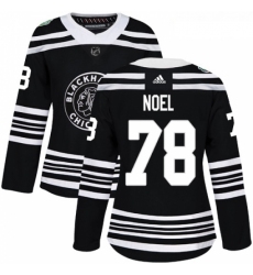 Womens Adidas Chicago Blackhawks 78 Nathan Noel Authentic Black 2019 Winter Classic NHL Jersey 