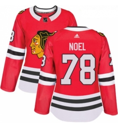 Womens Adidas Chicago Blackhawks 78 Nathan Noel Authentic Red Home NHL Jersey 