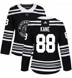 Womens Adidas Chicago Blackhawks 88 Patrick Kane Authentic Black 2019 Winter Classic NHL Jersey 