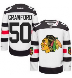 Blackhawks #50 Corey Crawford White 2016 Stadium Series Stitched Youth NHL Jersey