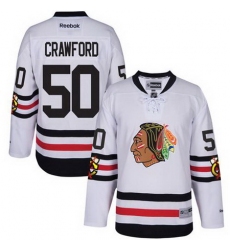 Blackhawks #50 Corey Crawford White 2017 Winter Classic Stitched Youth NHL Jersey