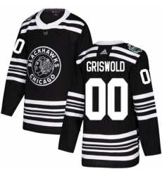 Youth Adidas Chicago Blackhawks 00 Clark Griswold Authentic Black 2019 Winter Classic NHL Jersey 