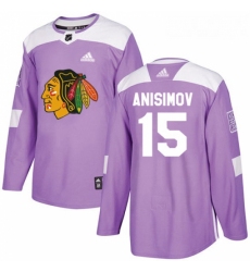 Youth Adidas Chicago Blackhawks 15 Artem Anisimov Authentic Purple Fights Cancer Practice NHL Jersey 