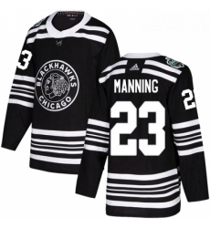 Youth Adidas Chicago Blackhawks 23 Brandon Manning Authentic Black 2019 Winter Classic NHL Jerse