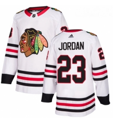 Youth Adidas Chicago Blackhawks 23 Michael Jordan Authentic White Away NHL Jersey 