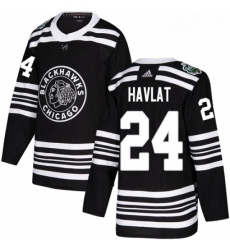 Youth Adidas Chicago Blackhawks 24 Martin Havlat Authentic Black 2019 Winter Classic NHL Jersey 