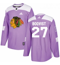 Youth Adidas Chicago Blackhawks 27 Adam Boqvist Authentic Purple Fights Cancer Practice NHL Jersey 