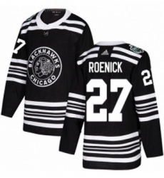 Youth Adidas Chicago Blackhawks 27 Jeremy Roenick Authentic Black 2019 Winter Classic NHL Jersey 