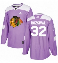 Youth Adidas Chicago Blackhawks 32 Michal Rozsival Authentic Purple Fights Cancer Practice NHL Jersey 