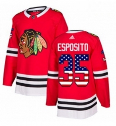 Youth Adidas Chicago Blackhawks 35 Tony Esposito Authentic Red USA Flag Fashion NHL Jersey 