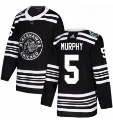 Youth Adidas Chicago Blackhawks 5 Connor Murphy Authentic Black 2019 Winter Classic NHL Jersey 