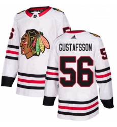 Youth Adidas Chicago Blackhawks 56 Erik Gustafsson Authentic White Away NHL Jersey 