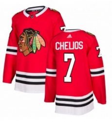 Youth Adidas Chicago Blackhawks 7 Chris Chelios Authentic Red Home NHL Jersey 